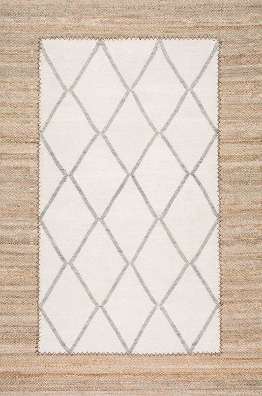 Nuloom Rugs - Flatweave Eldon Trellis  - Ivory