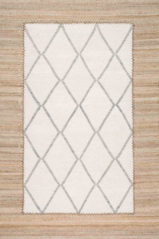 nuLOOM Rugs - Flatweave Eldon Trellis - Ivory