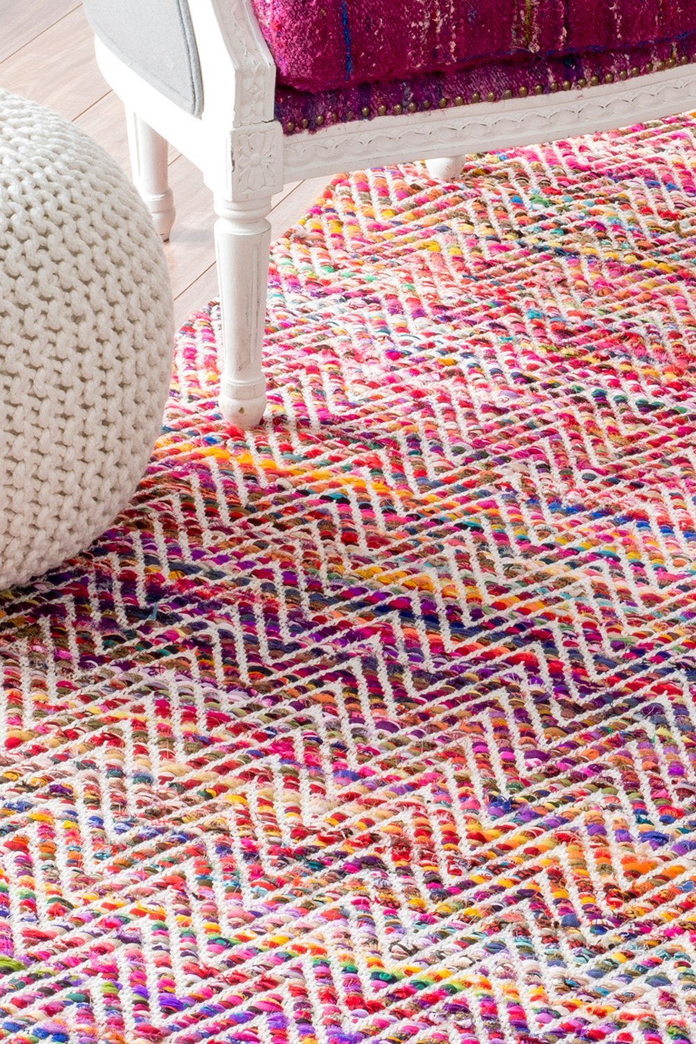 Nuloom Rugs - Hand Woven Chevron Rochell - Magenta