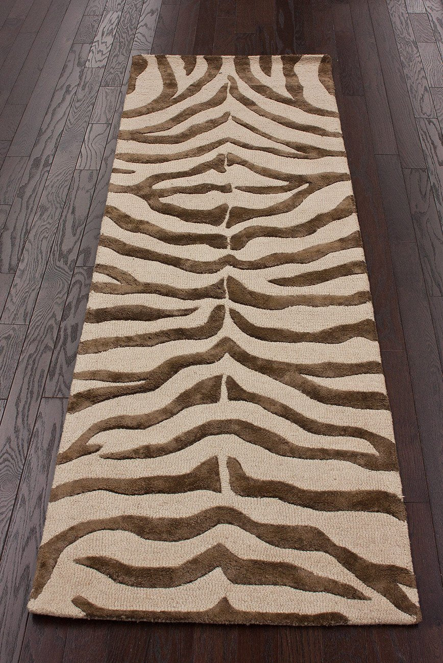 Nuloom Rugs - Hand Tufted Plush Zebra - Brown